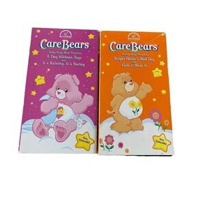 Lot of 2 Care Bears VHS Tapes Vintage Movies Y2K Family Kids Electronics